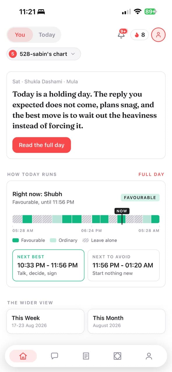 Personal daily guidance inside the Karma Code app